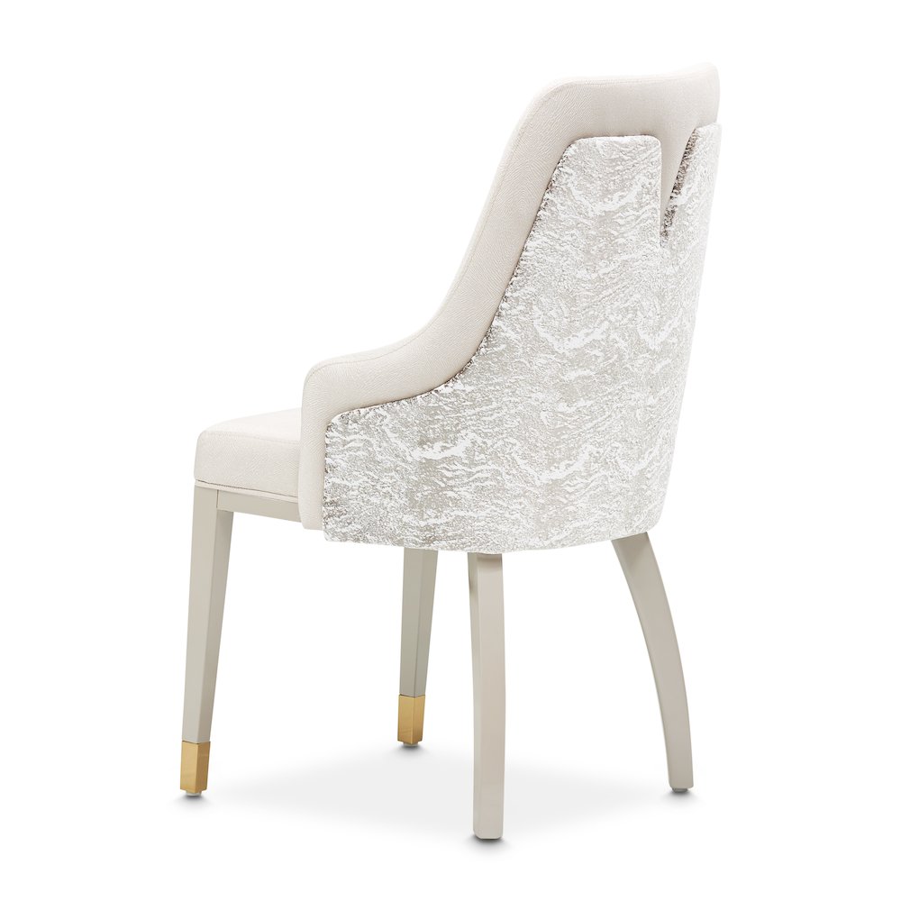 Carmela Dining Arm Chair - Shimmer Ivory. Picture 6