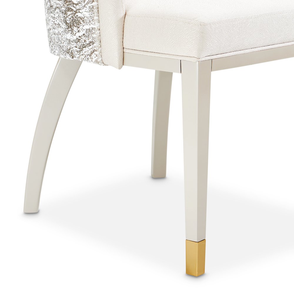 Carmela Dining Arm Chair - Shimmer Ivory. Picture 9