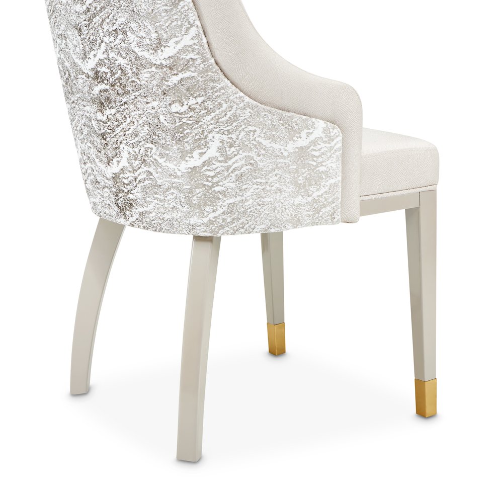 Carmela Dining Arm Chair - Shimmer Ivory. Picture 10
