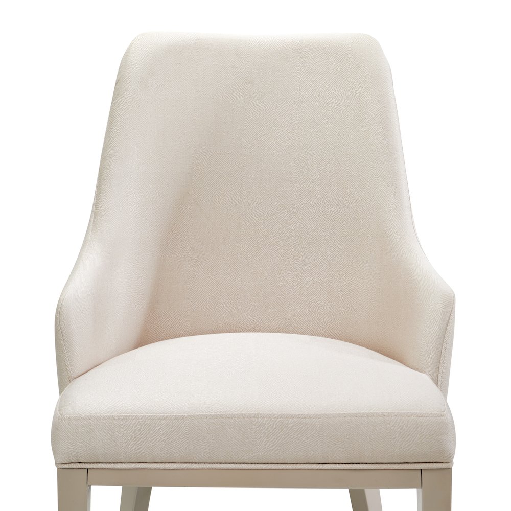 Carmela Dining Arm Chair - Shimmer Ivory. Picture 11