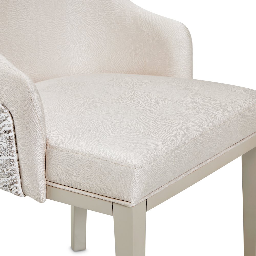 Carmela Dining Arm Chair - Shimmer Ivory. Picture 13