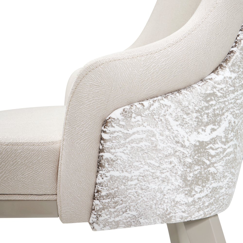 Carmela Dining Arm Chair - Shimmer Ivory. Picture 14