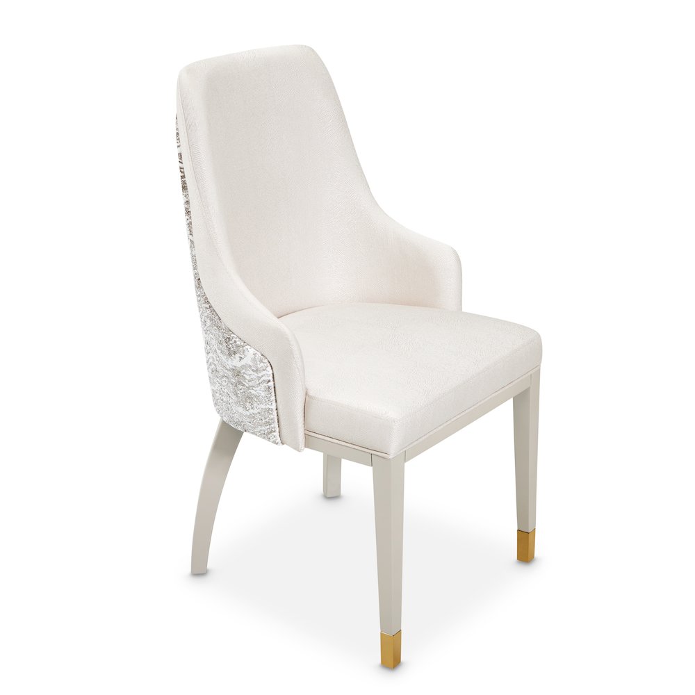 Carmela Dining Arm Chair - Shimmer Ivory. Picture 8