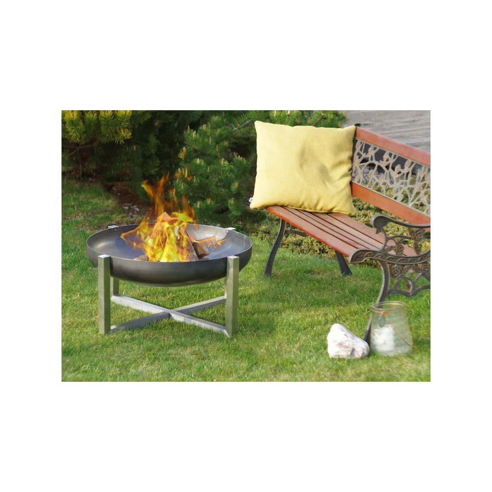 Quadra Fire Pit Rusting Stainless Steel Modern Contemporary Fireplace Fire Bowl. Picture 2