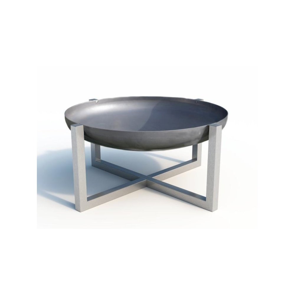Quadra Fire Pit Rusting Stainless Steel Modern Contemporary Fireplace Fire Bowl. Picture 1