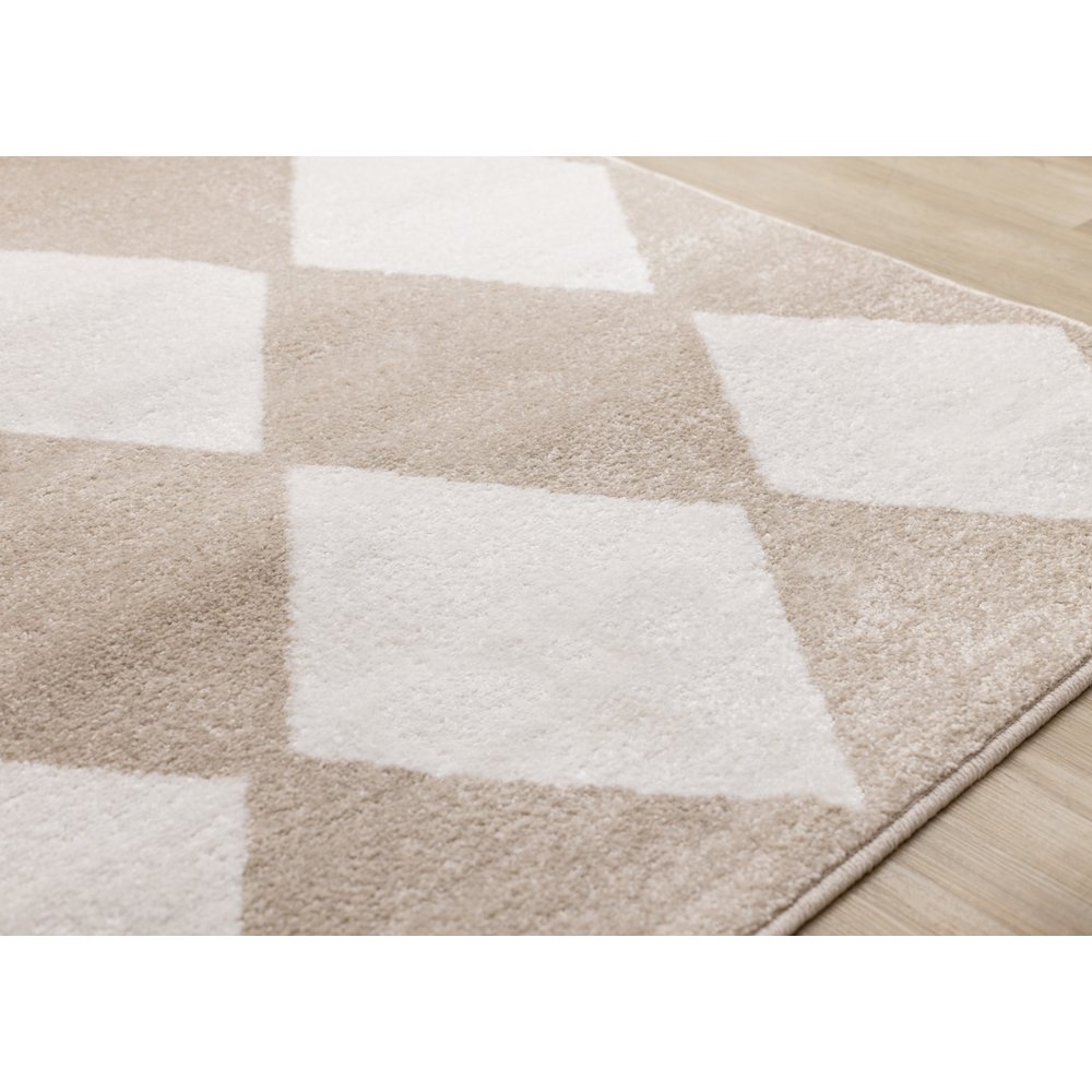 Boho Carpet in Beige and Cream, 6x9 Rug Styled as a Modern Rug for Living Room. Picture 4