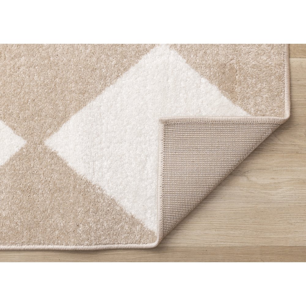 Boho Carpet in Beige and Cream, 6x9 Rug Styled as a Modern Rug for Living Room. Picture 7