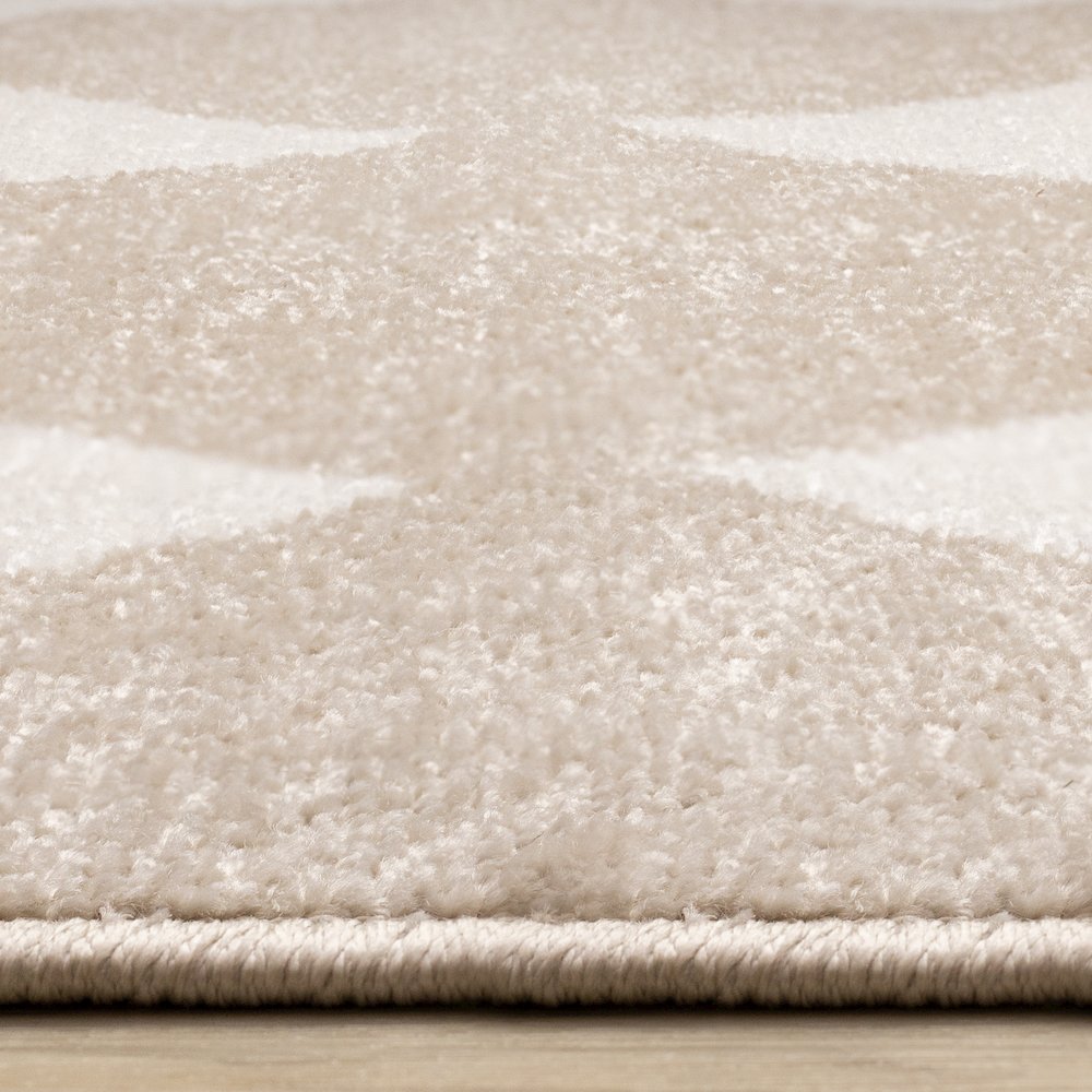 Boho Carpet in Beige and Cream, 6x9 Rug Styled as a Modern Rug for Living Room. Picture 5