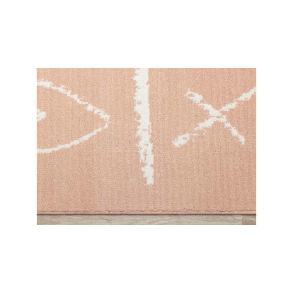 Functional Kids Pink Cream Playing Board Rug, 5'3" x 7'5". Picture 9