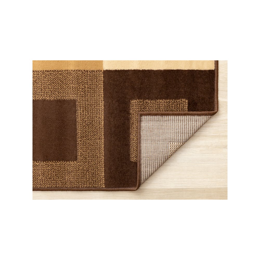 Functional Style Brown Beige Geometric Rug. Picture 7