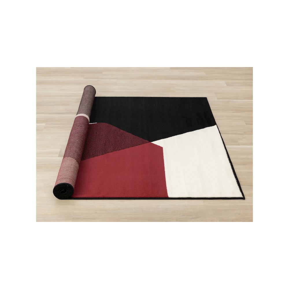 Large 7x10 Area Rug Red Black White Geometric Carpet for Living Room. Picture 8