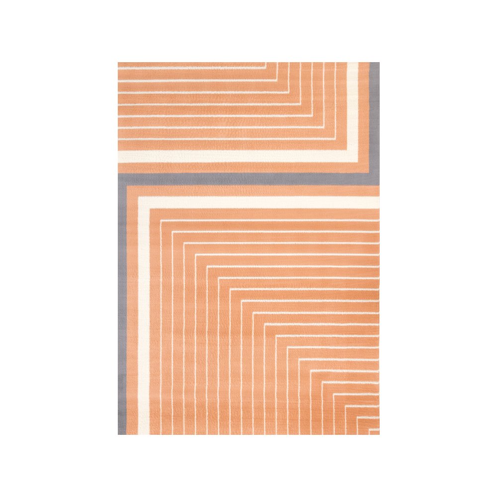 Functional Style Pink Grey White Modern Lines Rug, 7'9" x 10'6". Picture 1