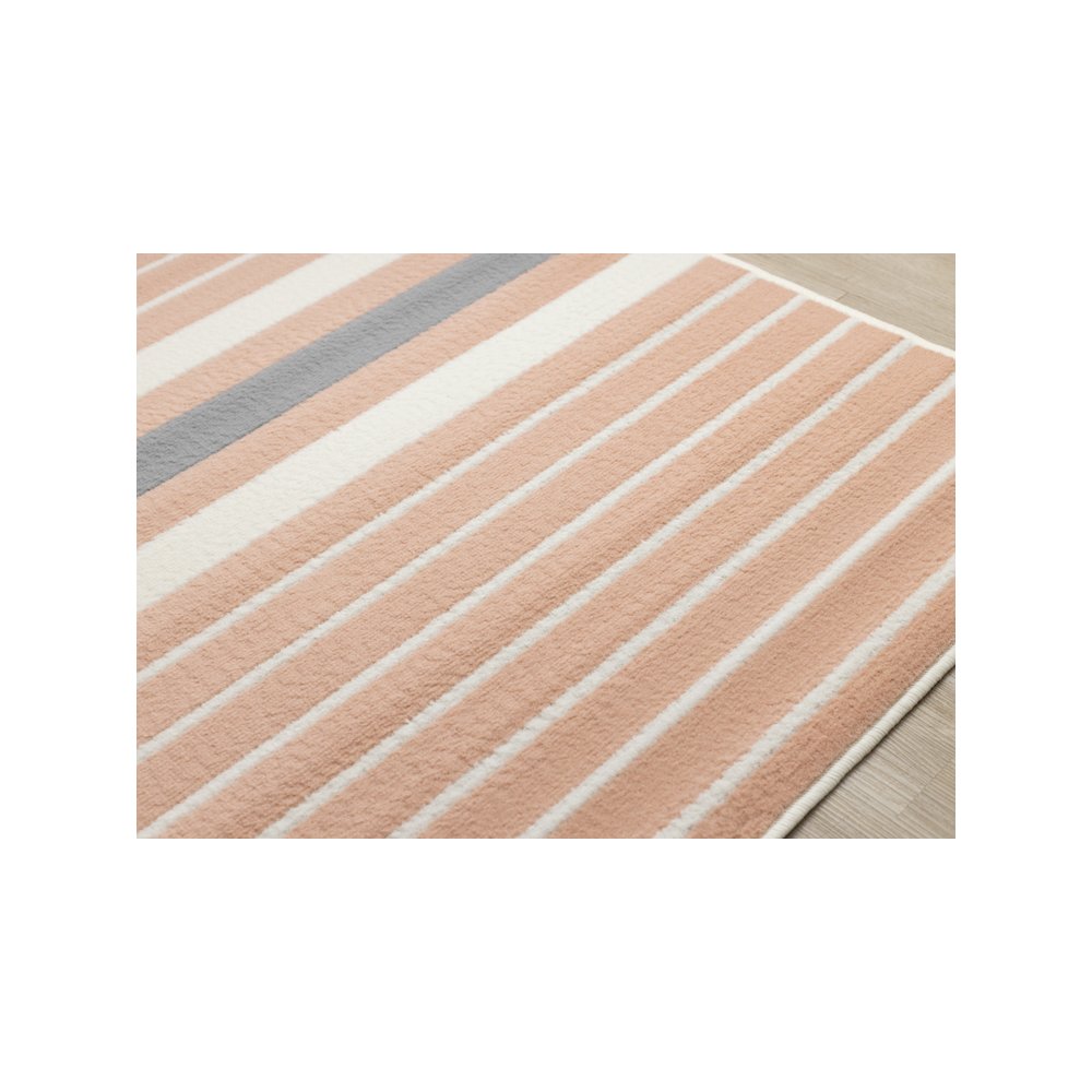 Functional Style Pink Grey White Modern Lines Rug, 7'9" x 10'6". Picture 4