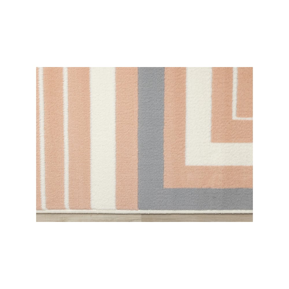 Functional Style Pink Grey White Modern Lines Rug, 7'9" x 10'6". Picture 9