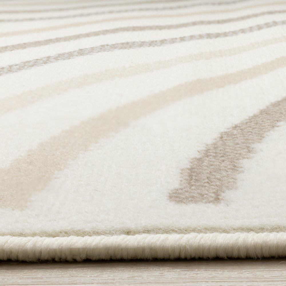 Functional Style Cream Beige Curves Rug, 7'9" x 10'6". Picture 5