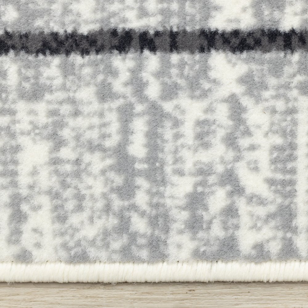 Striped Rug in White Grey Black, 7x10 Large Living Room Rug. Picture 10