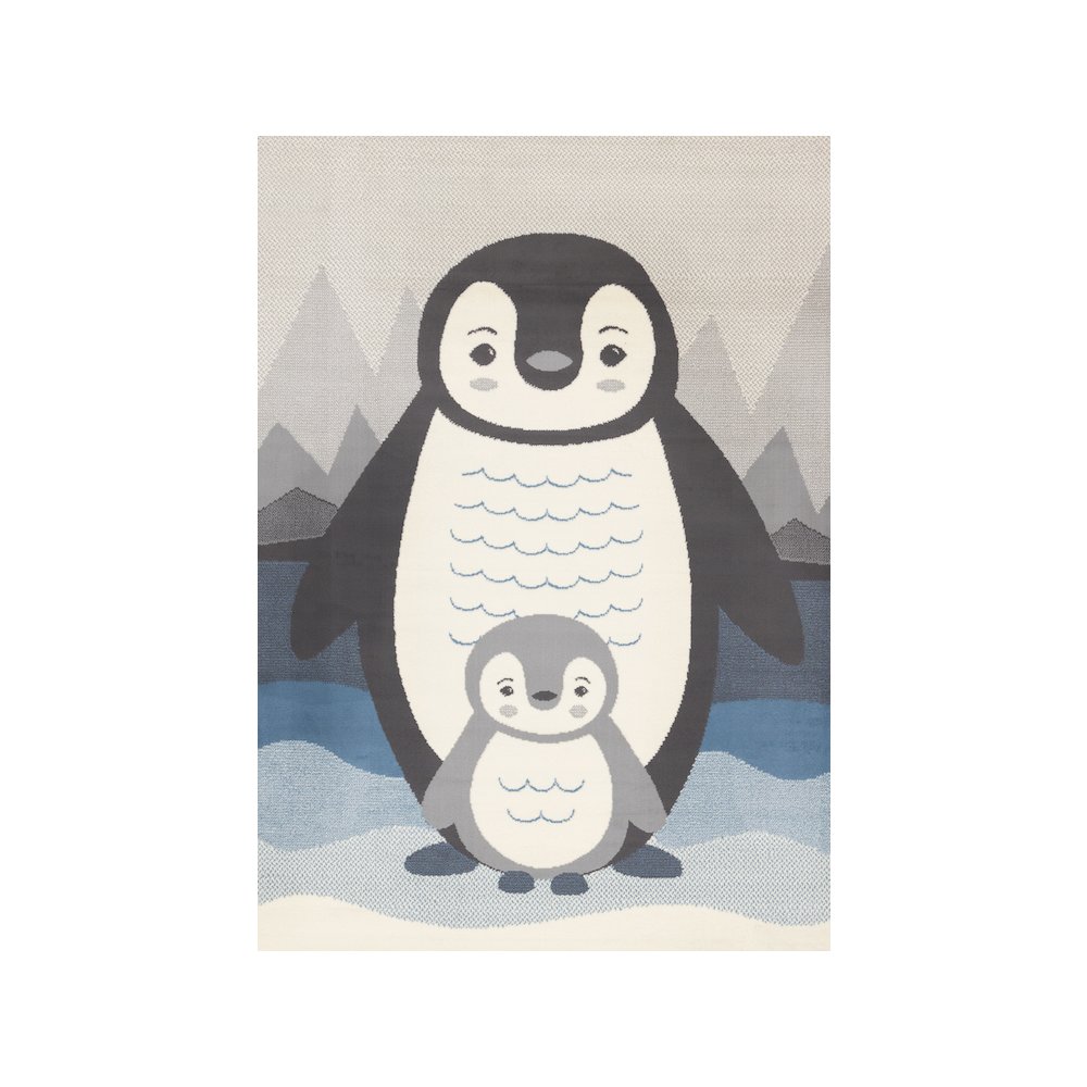 Functional Kids Baby Penguin Area Rug, 5'3" x 7'5". Picture 1