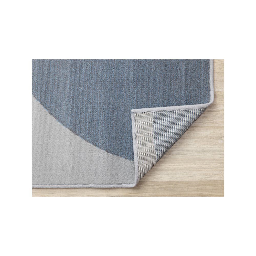 Modern Blue Grey White Large 7x10 Area Rug, Abstract Carpet Design. Picture 7