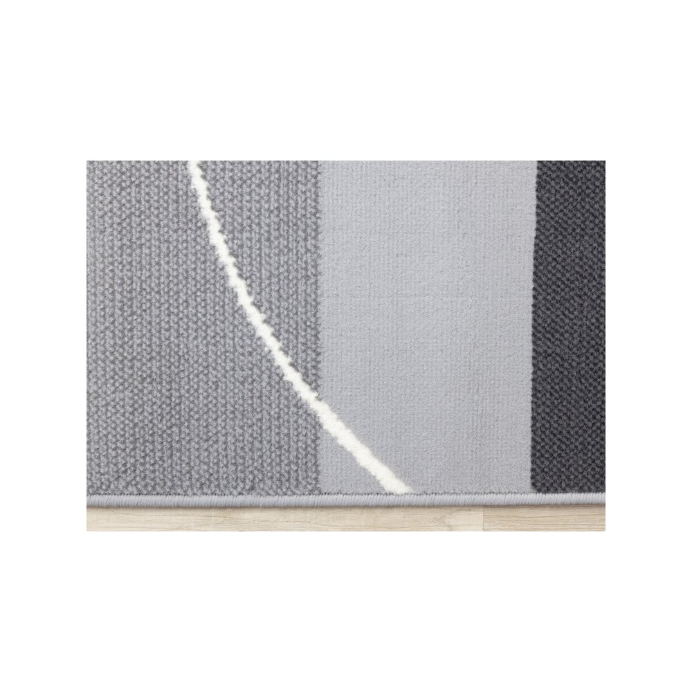 Modern Abstract Rug in Grey and White, 5x7 Area Rug for Living Room. Picture 9
