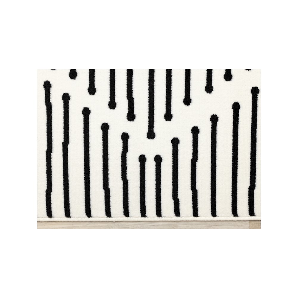 Functional Style Black White Geometric Area Rug, 5'3" x 7'5". Picture 9