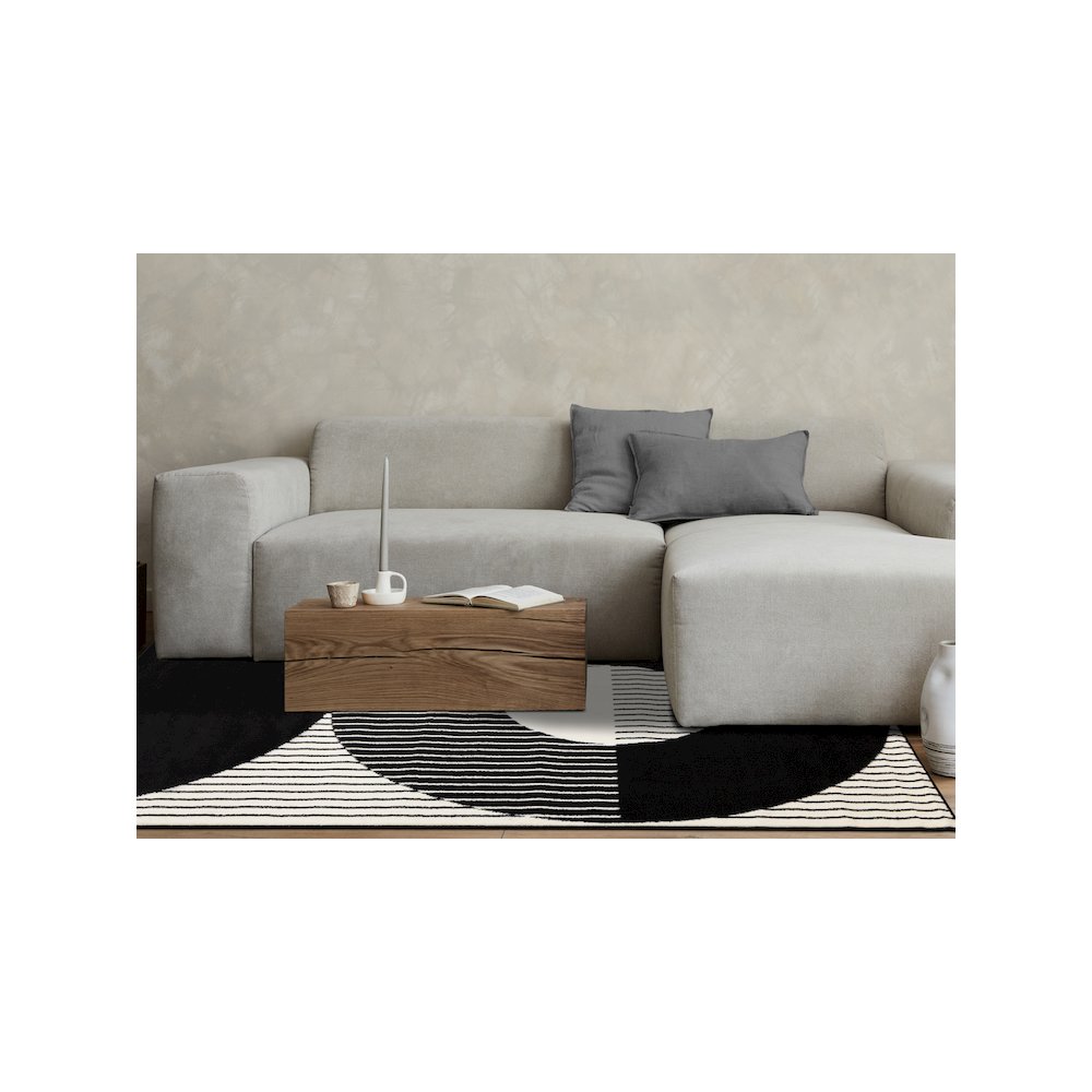 Functional Style Black White Modern Rug, 7'9" x 10'6". Picture 3