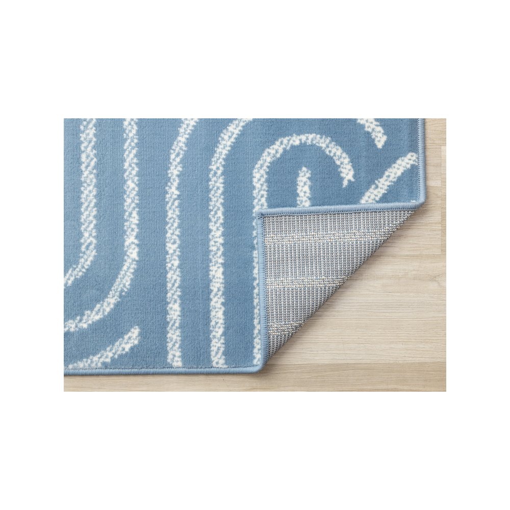 Functional Style Blue White Links Area Rug, 7'9" x 10'6". Picture 7