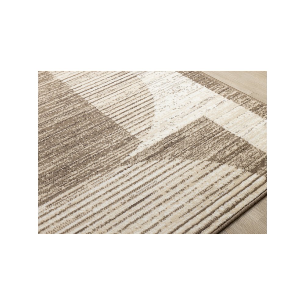 Abstract Geometric Rug in Brown Beige, 7x10 Rug Comfy Area Rug for Homes. Picture 4
