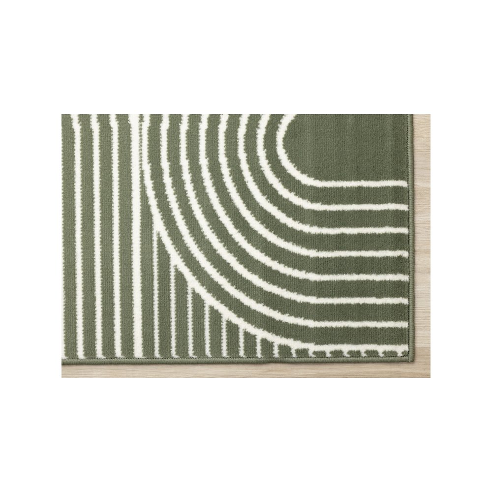 Modern Green Geometric 7x10 Area Rug for Living Spaces. Picture 6