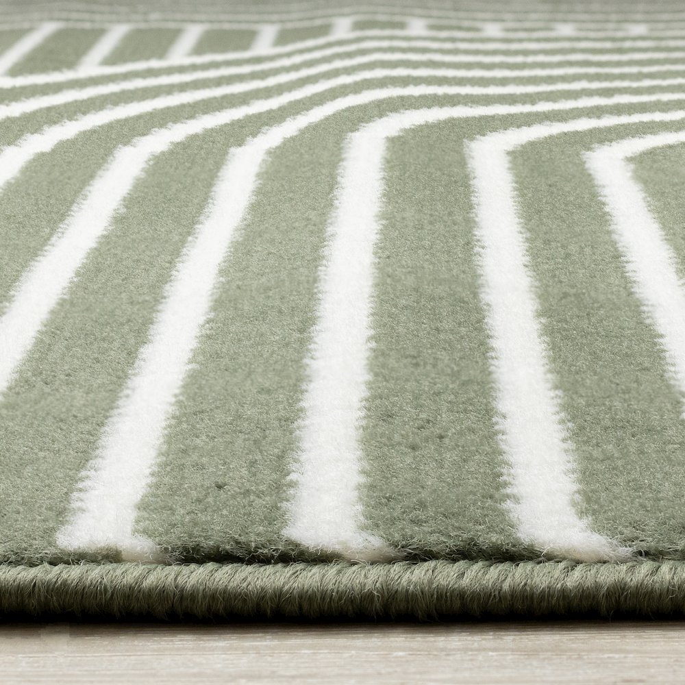 Modern Green Geometric 7x10 Area Rug for Living Spaces. Picture 5