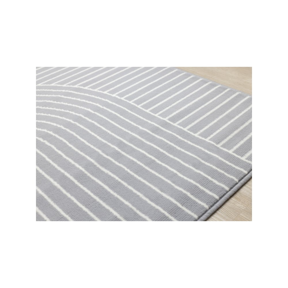 Modern Grey and White Large Rug, 7x10 Area Rug with Arches Pattern. Picture 4