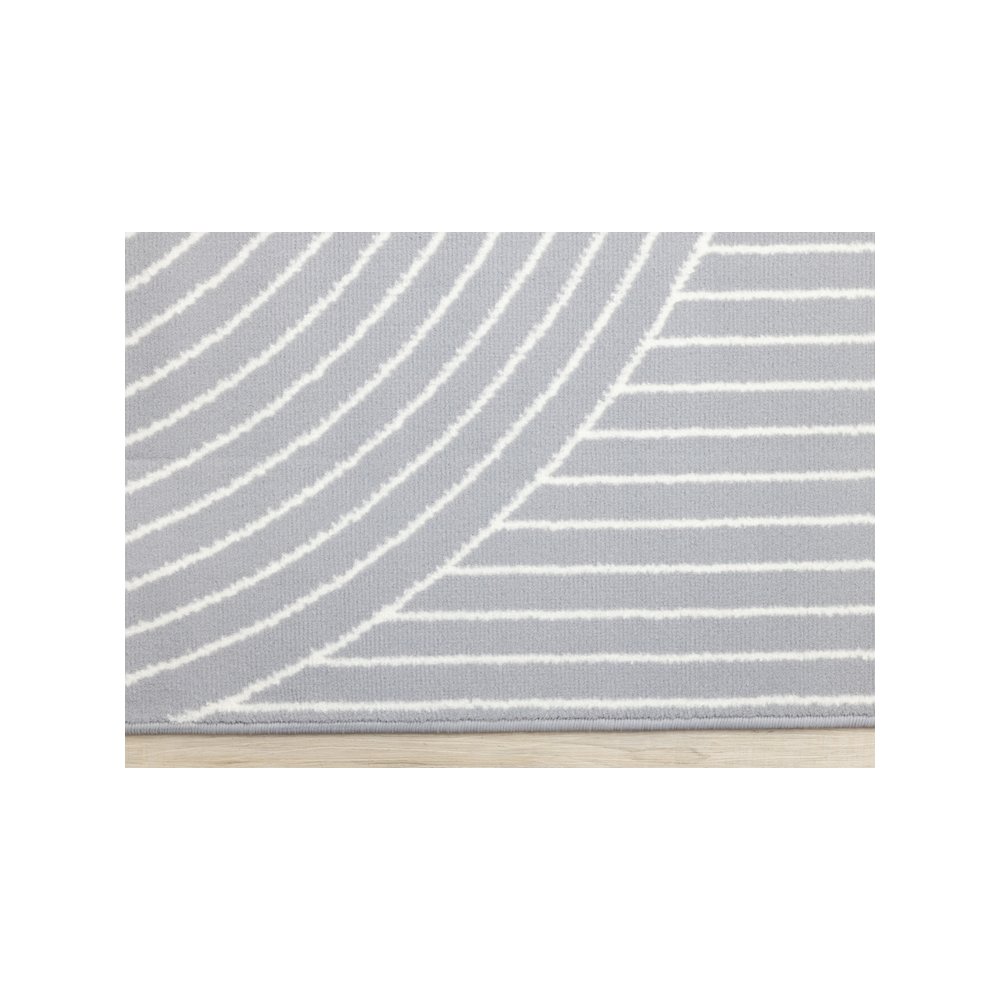 Modern Grey and White Large Rug, 7x10 Area Rug with Arches Pattern. Picture 9