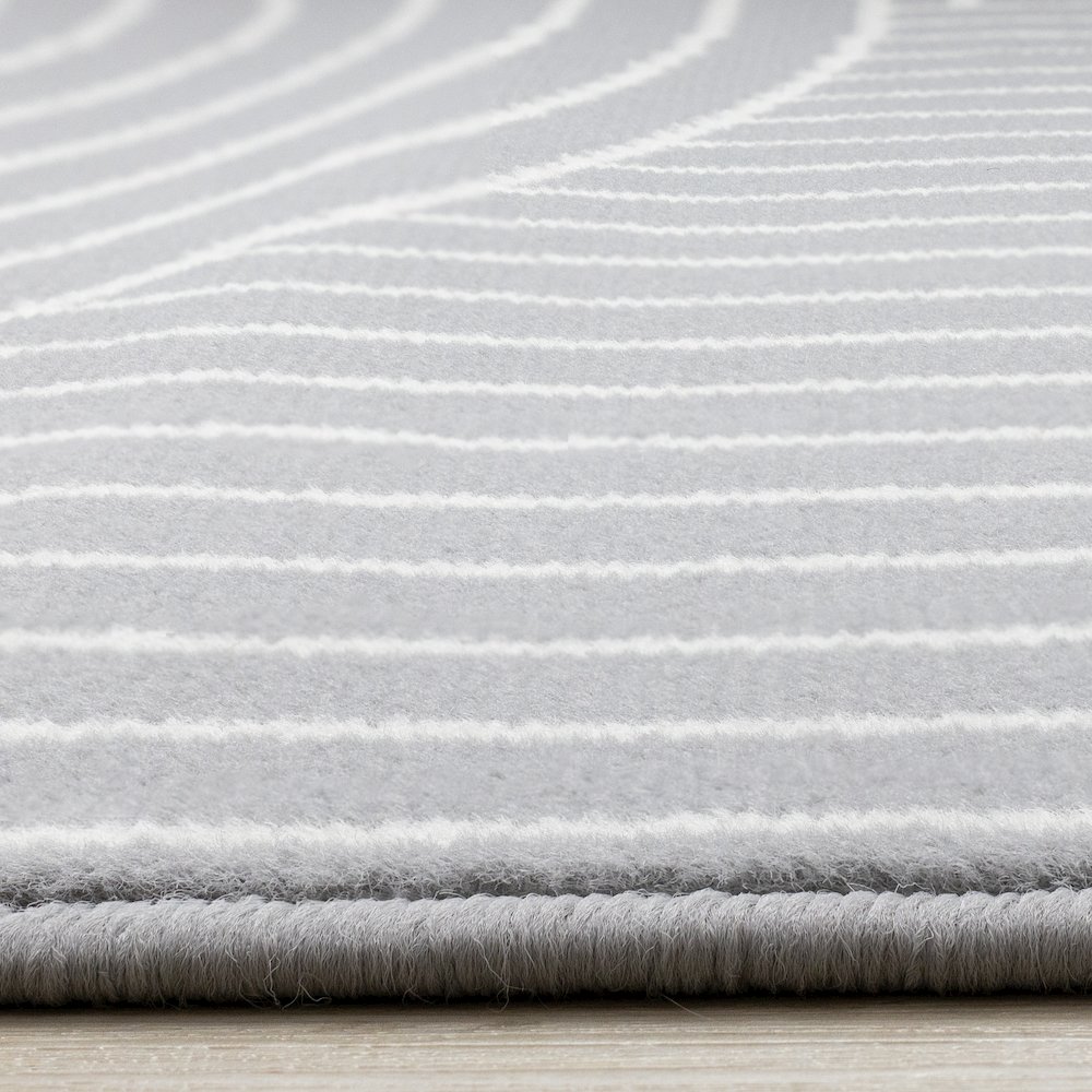 Modern Grey and White Large Rug, 7x10 Area Rug with Arches Pattern. Picture 5