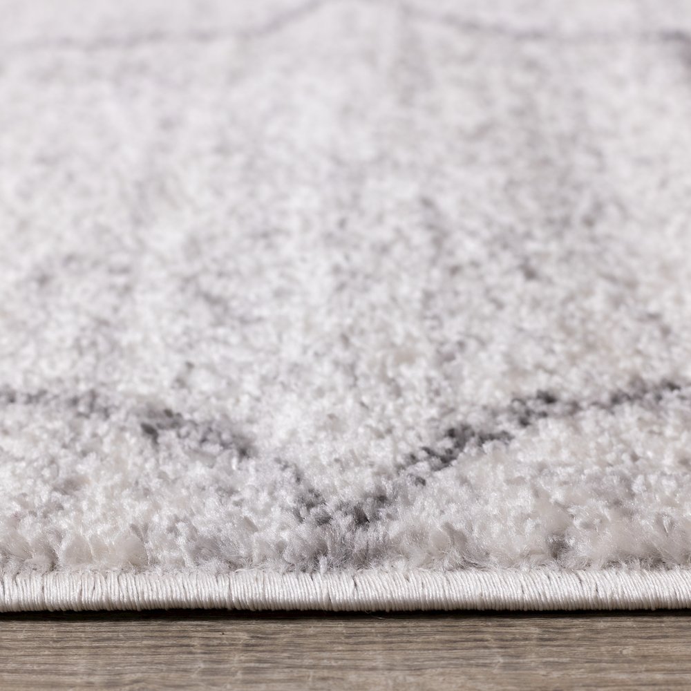Finley Cream Grey Ogee Indoor Rug, 6'7" x 9'6". Picture 5