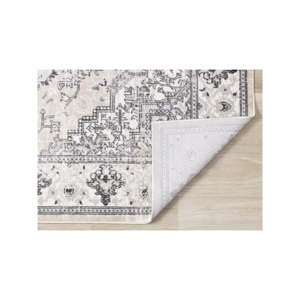 Beige and Grey Border Large Carpet, Classic Traditional 7x10 Area Rug. Picture 7
