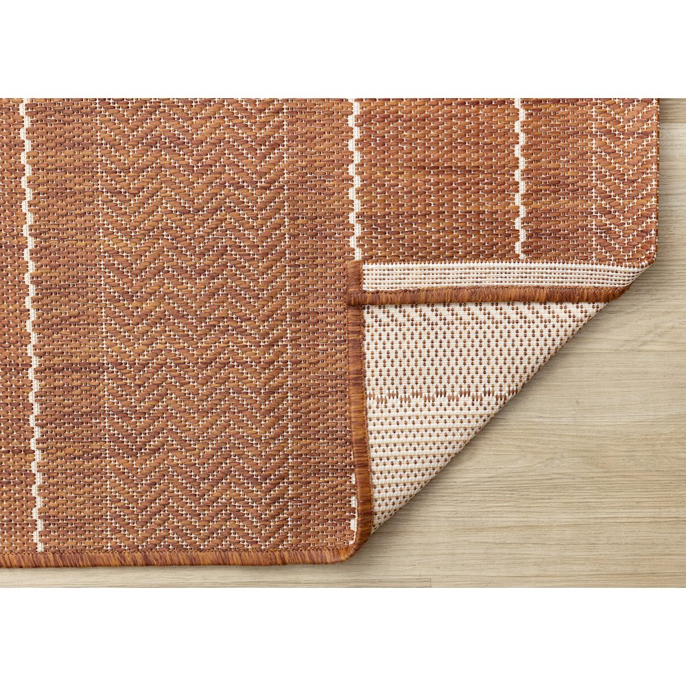 Jewel Terra White Striped Indoor/Outdoor Area Rug. Picture 7