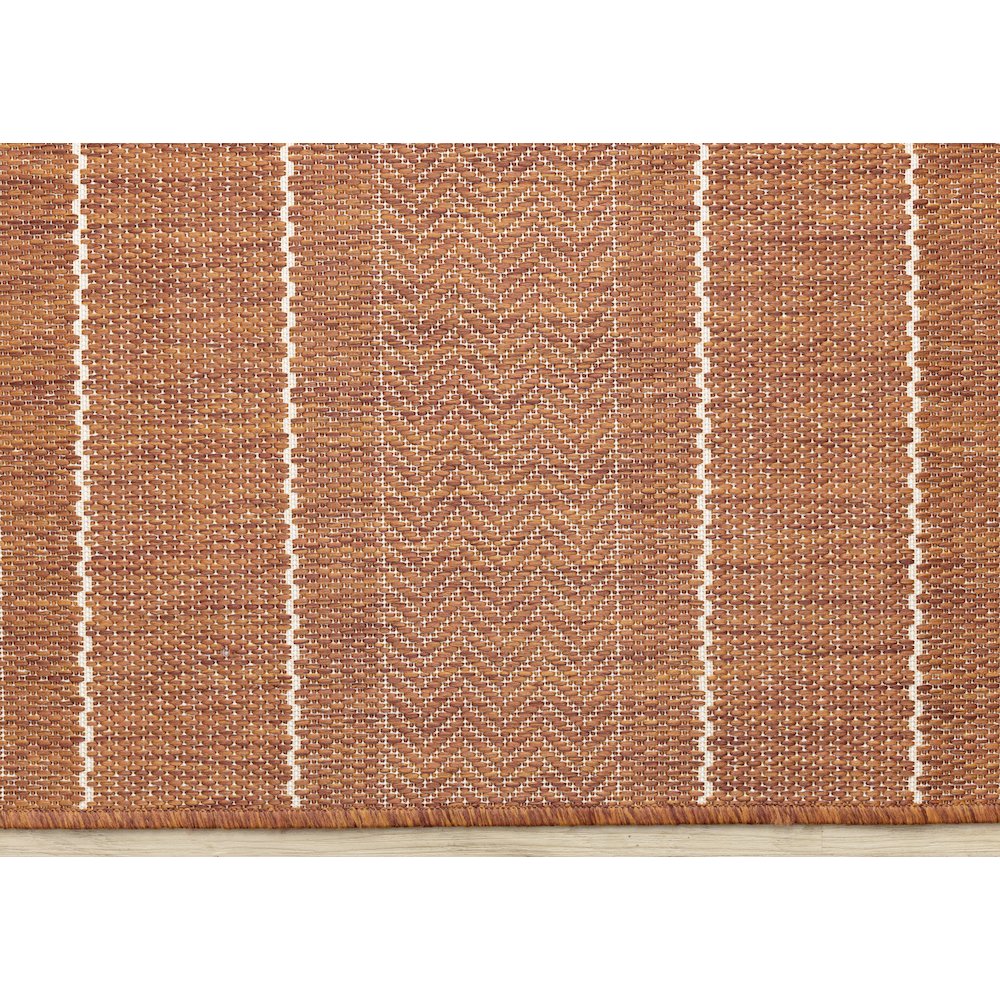 Jewel Terra White Striped Indoor/Outdoor Area Rug. Picture 9