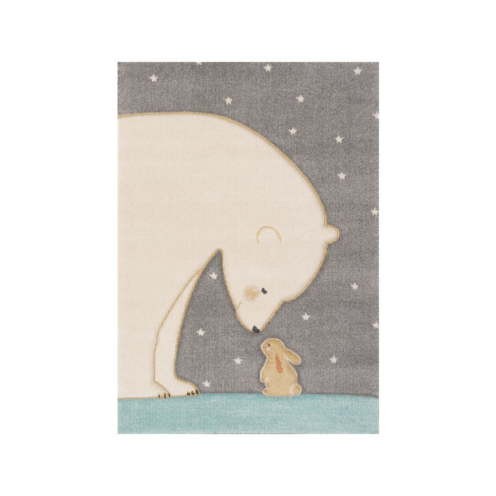Kids Soft Textured Polar Bear Bunny Rug, 5'3" x 7'7". Picture 1
