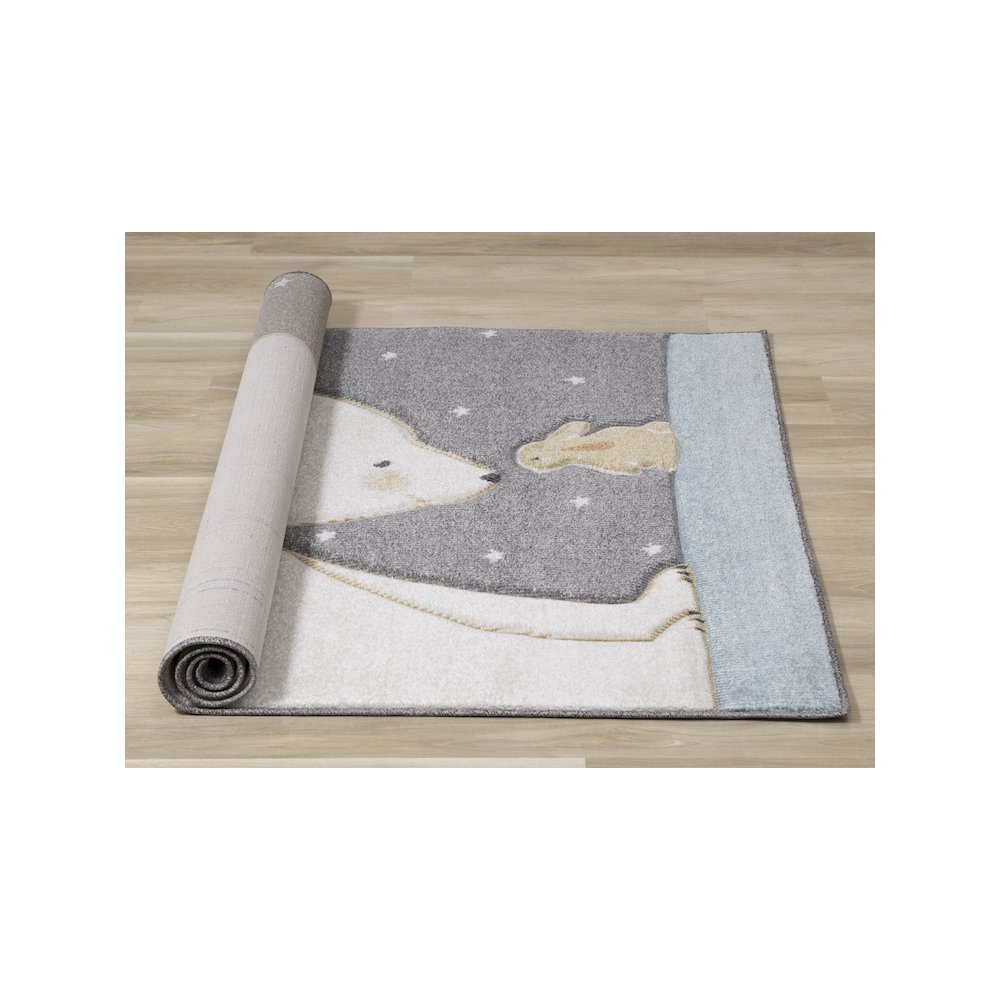 Kids Soft Textured Polar Bear Bunny Rug, 5'3" x 7'7". Picture 8