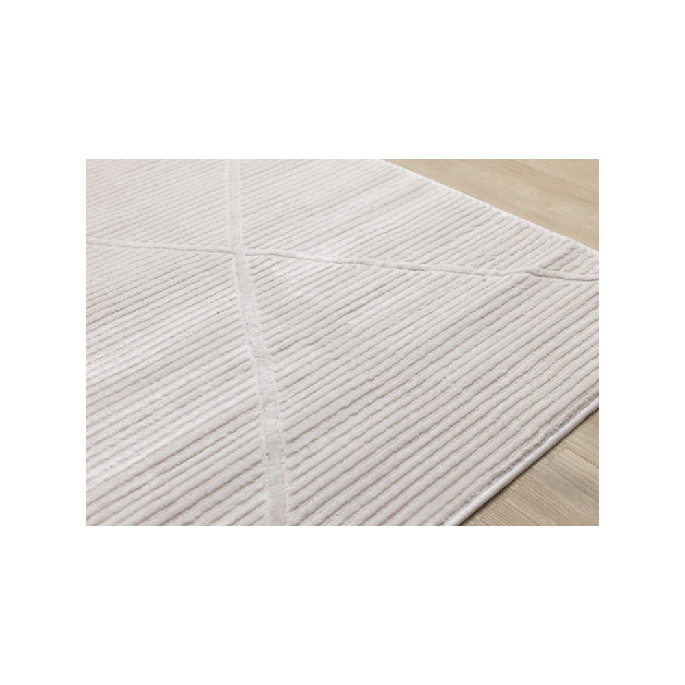 Logan Striped Trellis Soft Cream Area Rug, 7'10'' x 10'6''. Picture 4