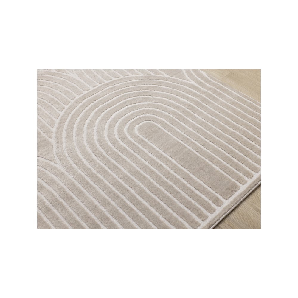 Logan Modern Geometric Cream Beige Area Rug, 6'7" x 9'6". Picture 4