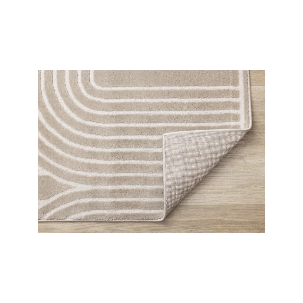 Logan Modern Geometric Cream Beige Area Rug, 6'7" x 9'6". Picture 7