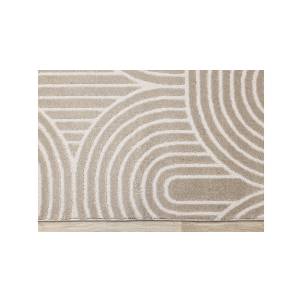 Logan Modern Geometric Cream Beige Area Rug, 6'7" x 9'6". Picture 9