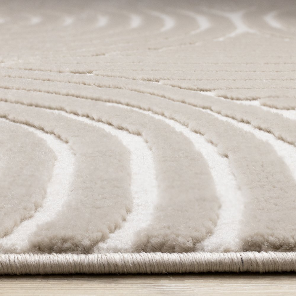 Logan Modern Geometric Cream Beige Area Rug, 6'7" x 9'6". Picture 5