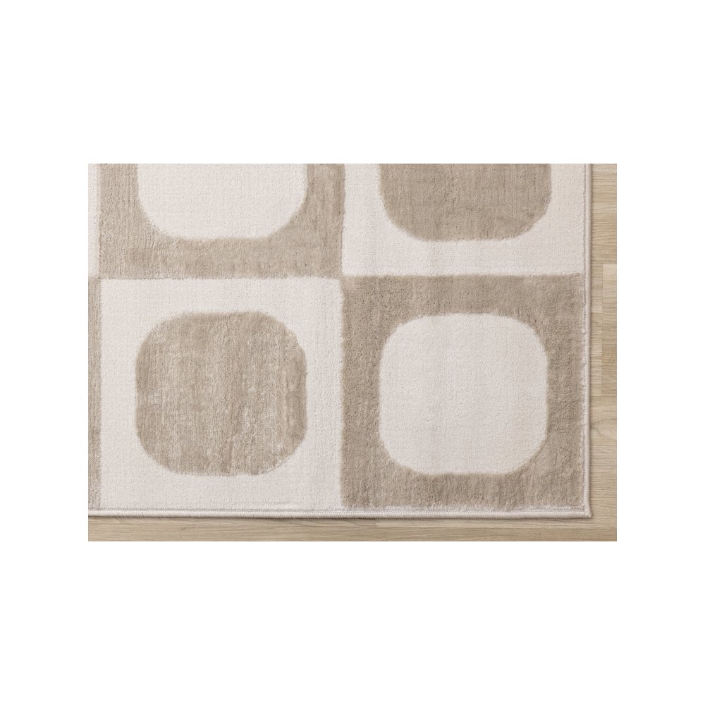 Logan Beige Cream Soft Mid-Century Modern Rug, 7'10" x 10'6". Picture 6