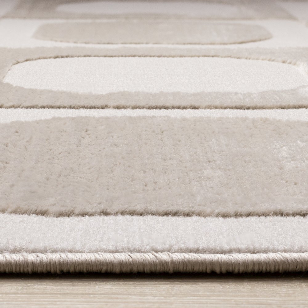 Logan Beige Cream Soft Mid-Century Modern Rug, 7'10" x 10'6". Picture 5