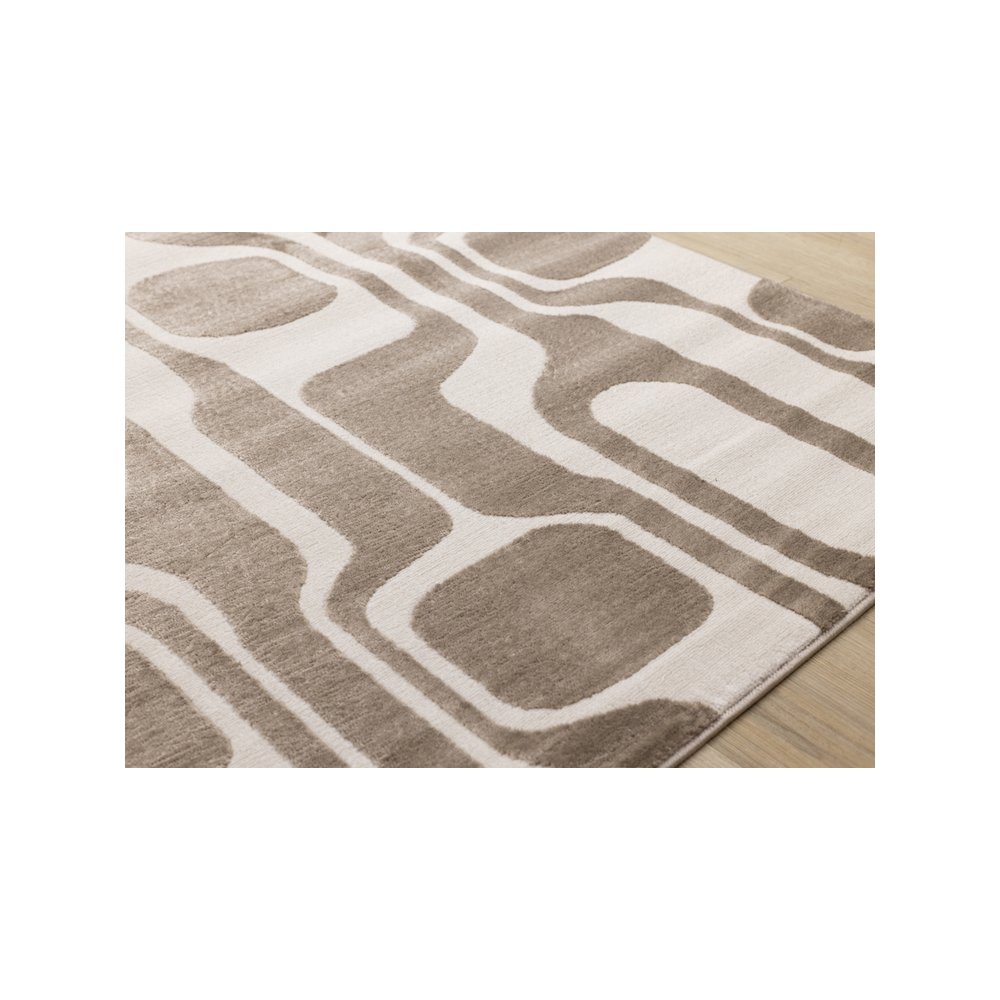 Logan Brown Cream Soft Abstract Modern Area Rug, 7'10" x 10'6". Picture 4
