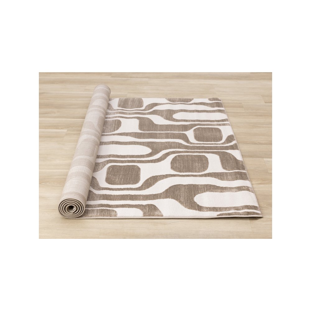 Logan Brown Cream Soft Abstract Modern Area Rug, 7'10" x 10'6". Picture 8