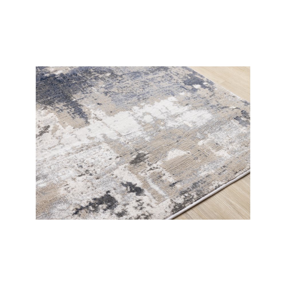 Logan Blue Beige Grey Soft Abstract Rug, 7'10" x 10'6". Picture 4
