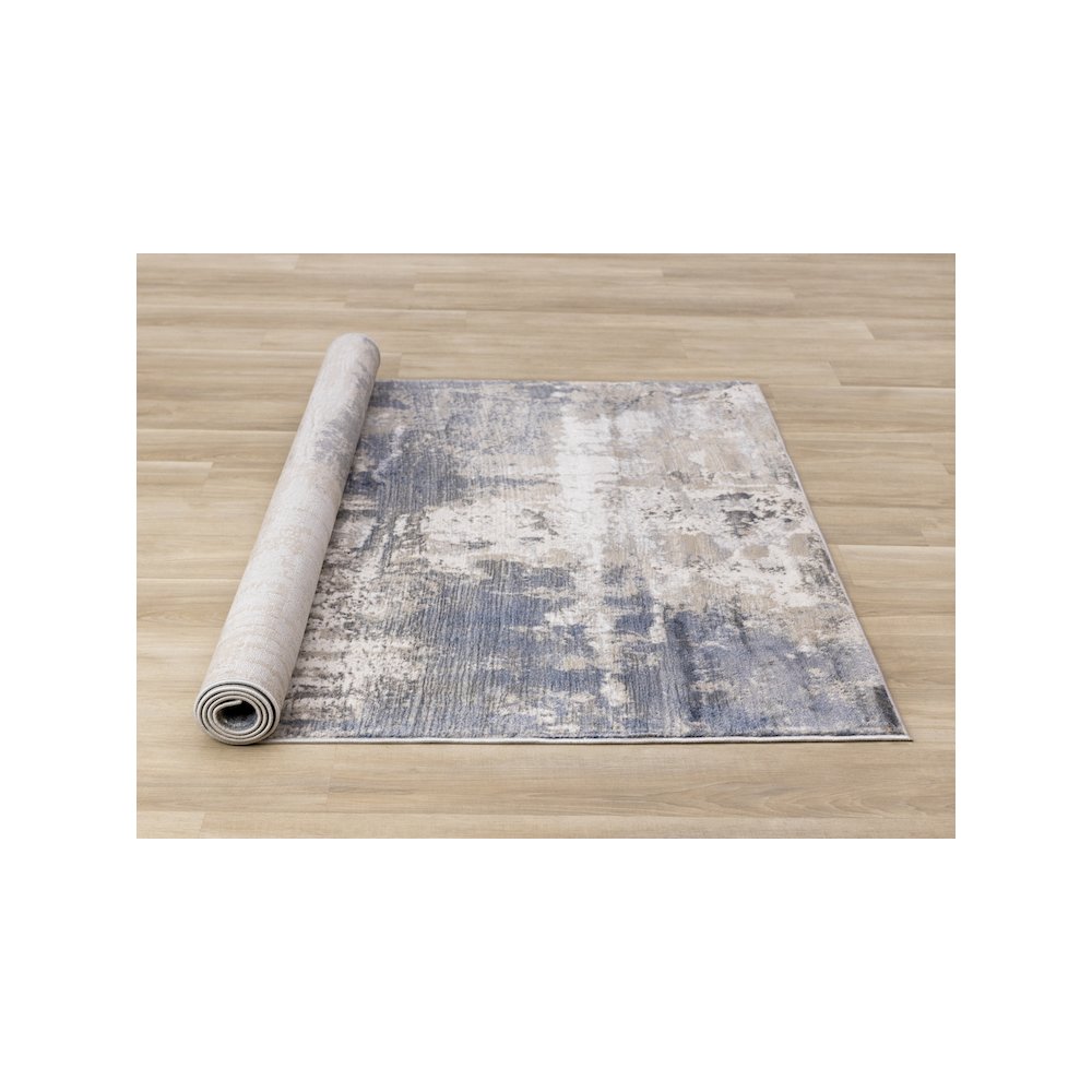 Logan Blue Beige Grey Soft Abstract Rug, 7'10" x 10'6". Picture 8