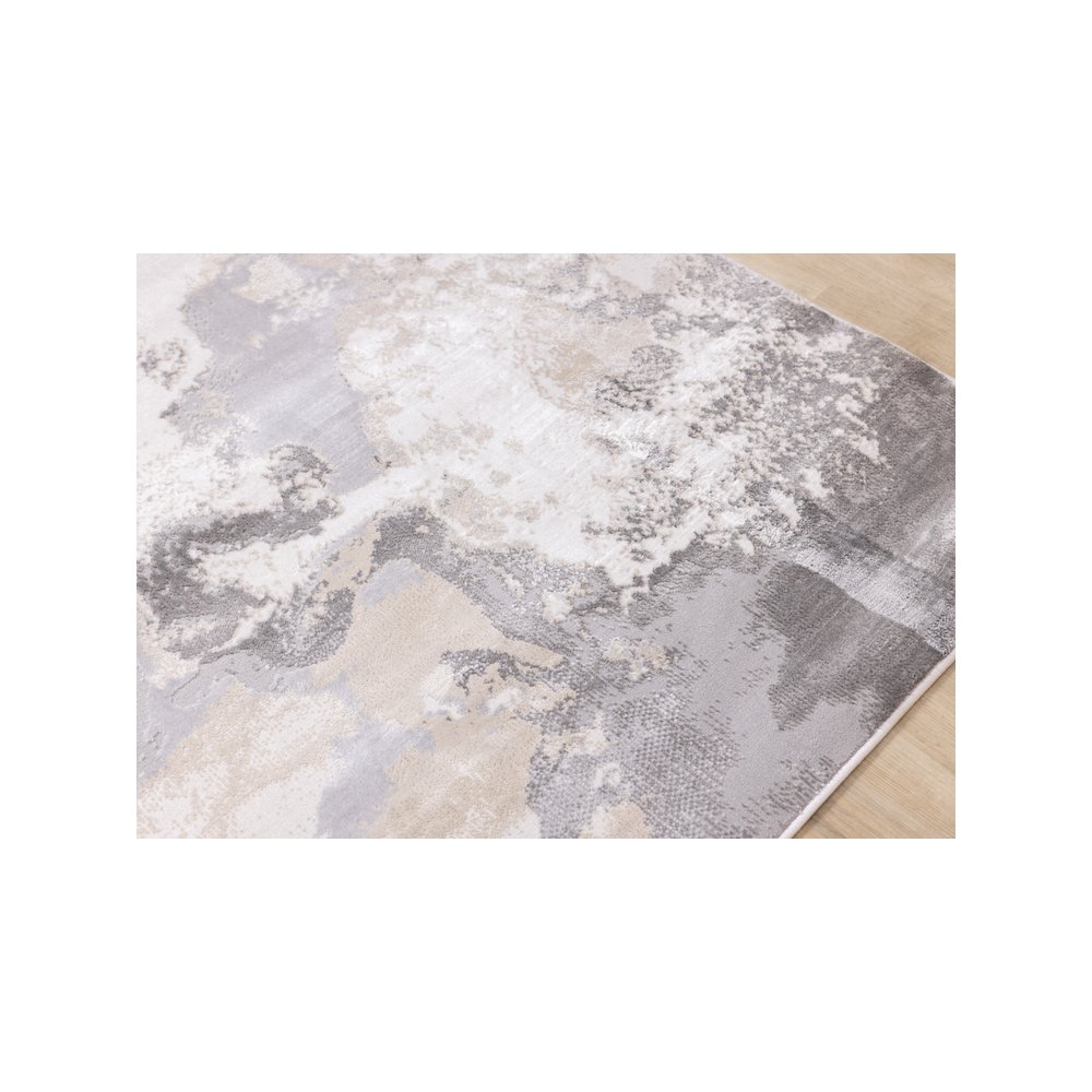 Layla Modern Swirl Beige Grey Cream Rug, 7'10" x 10'6". Picture 4